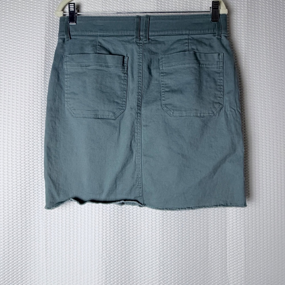 Democracy Ab solution Skirt Women 8 Sage Green Cargo Utility Raw Hem Pockets Y2K - Picture 2 of 8